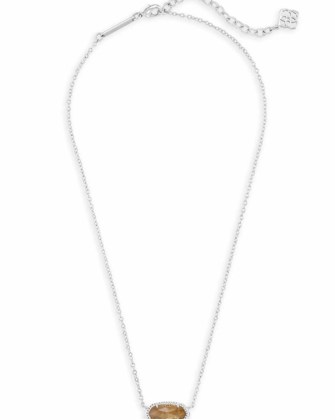 Elisa Silver Pendant Necklace in Citrine