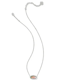 Elisa Silver Pendant Necklace in Dichroic Glass