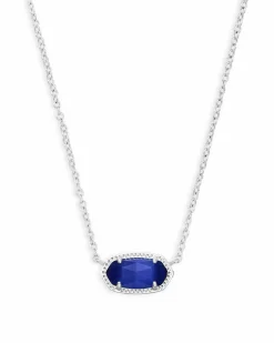 Elisa Silver Pendant Necklace in Cobalt Cats Eye