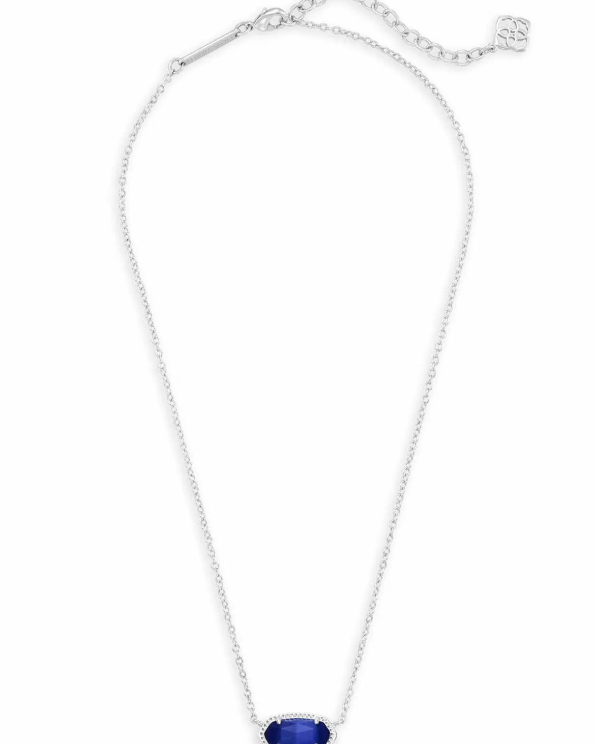 Elisa Silver Pendant Necklace in Cobalt Cats Eye