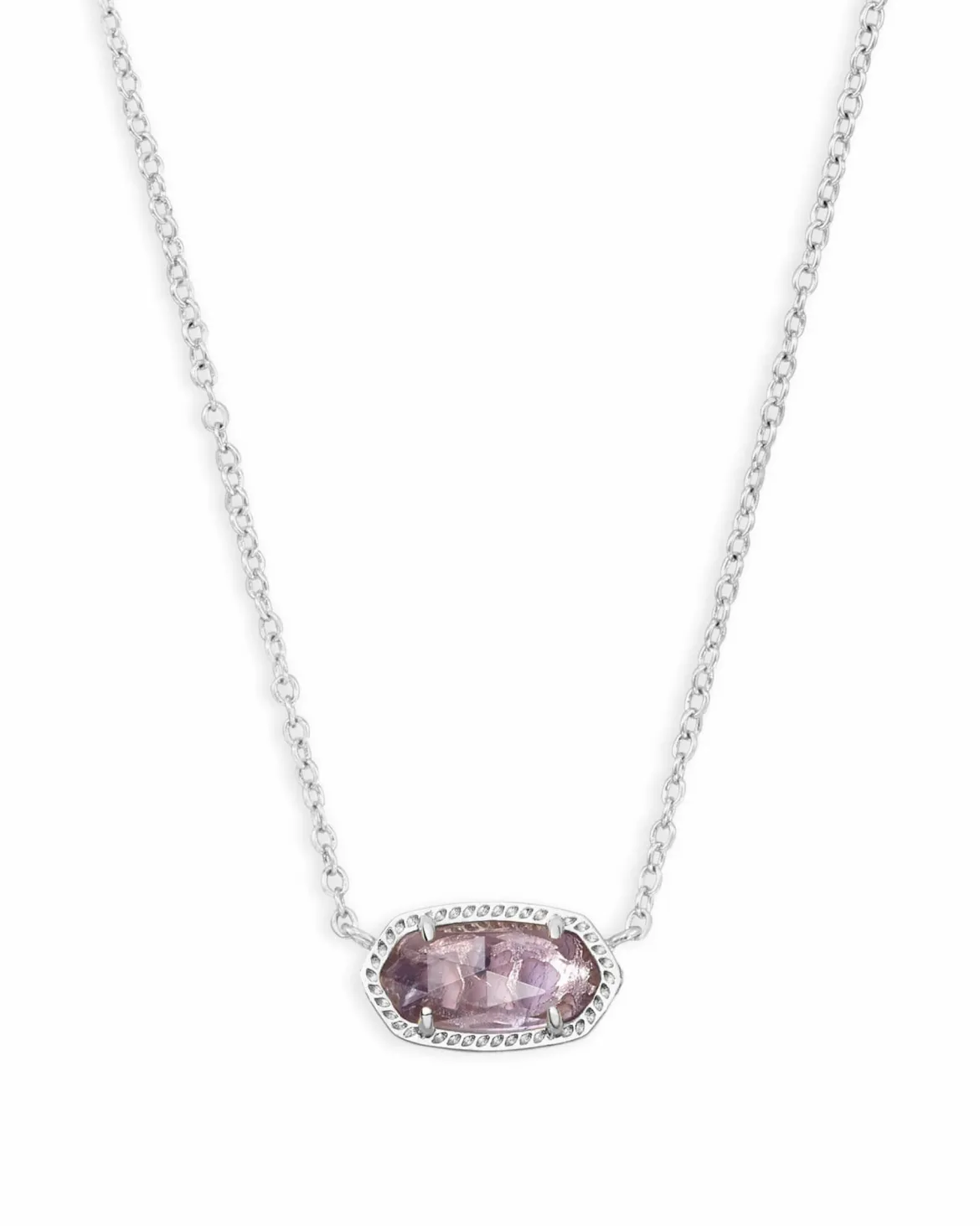 Elisa Silver Pendant Necklace in Amethyst