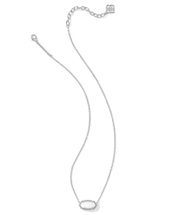Elisa Silver Pendant Necklace in Ivory Mother-of-Pearl