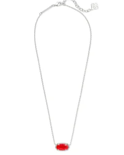 Elisa Silver Pendant Necklace in Red Illusion