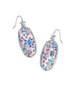 Elle Multi Star Silver Drop Earrings