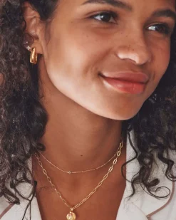 Ellen Wide Huggie Earrings in 18k Gold Vermeil