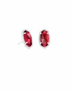 Ellie Silver Stud Earrings in Berry
