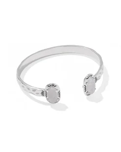 Elton Vintage Silver Etch Frame Cuff Bracelet