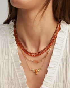 Emery Gold Beaded Strand Necklace