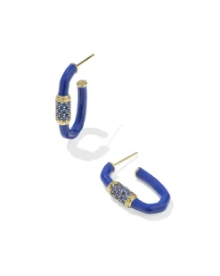 Emery Gold Enamel Hoop Earrings