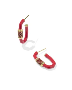 Emery Gold Enamel Hoop Earrings