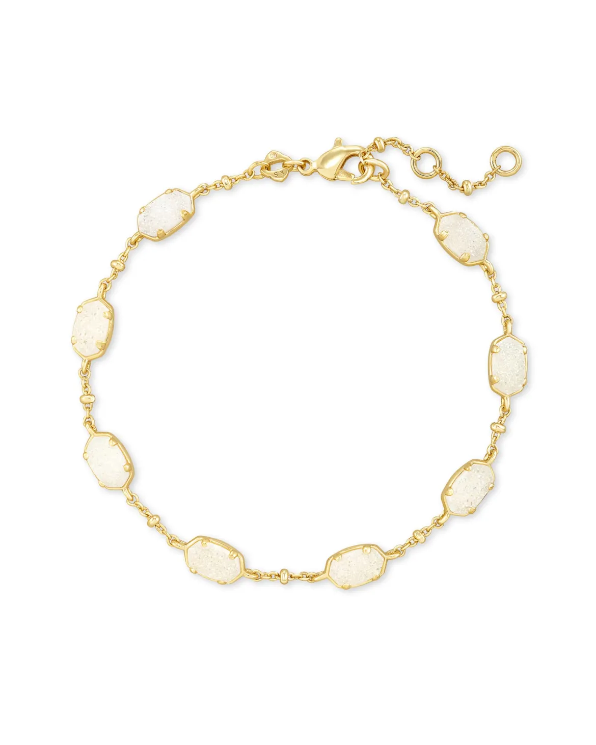 Emilie Gold Chain Bracelet in Iridescent Drusy