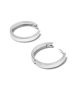 Flat Medium 25mm Hoop Earrings in Sterling Silver