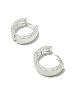 Flat Small 14mm Hoop Earrings in Sterling Silver