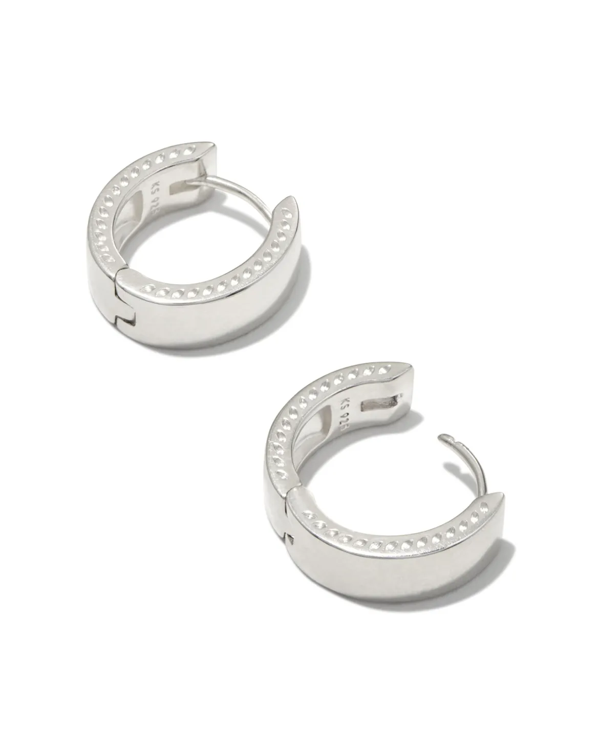 Flat Small 14mm Hoop Earrings in Sterling Silver