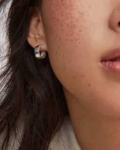 Flat Small 14mm Hoop Earrings in Sterling Silver