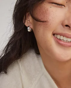 Flat Small 14mm Hoop Earrings in Sterling Silver