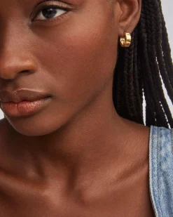 Flat Small 14mm Hoop Earrings in 18k Gold Vermeil