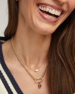 Football Gold Metal Strand Necklace