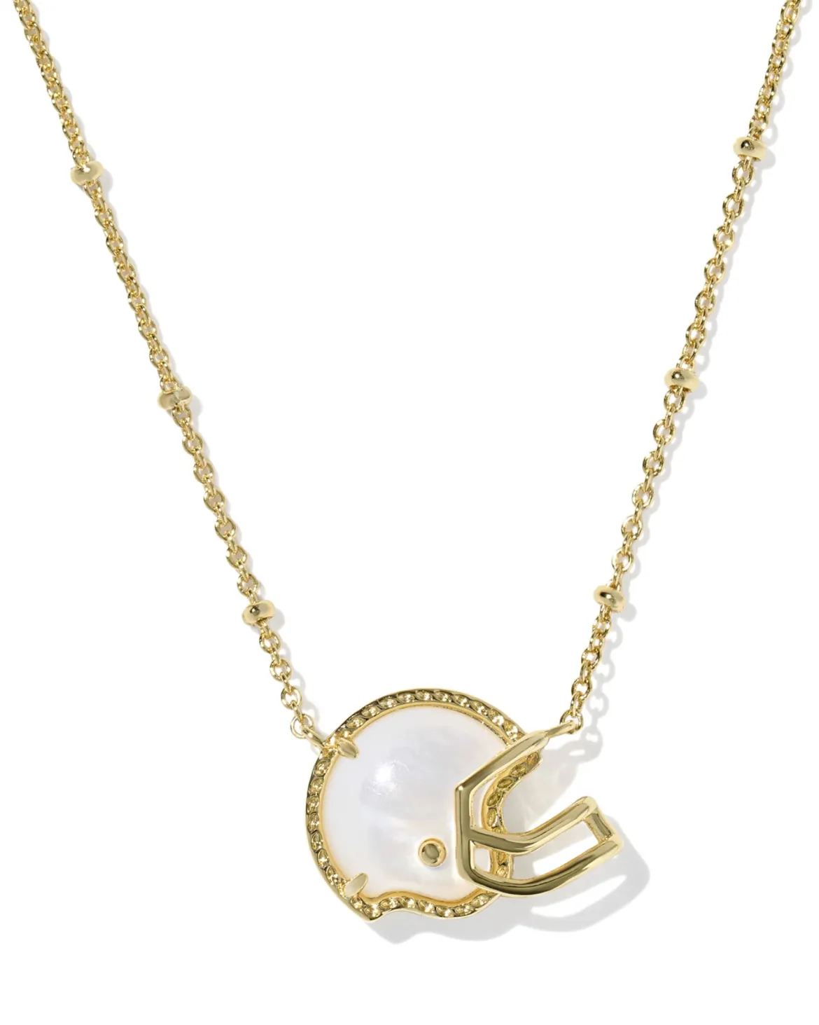 Football Helmet Gold Short Pendant Necklace