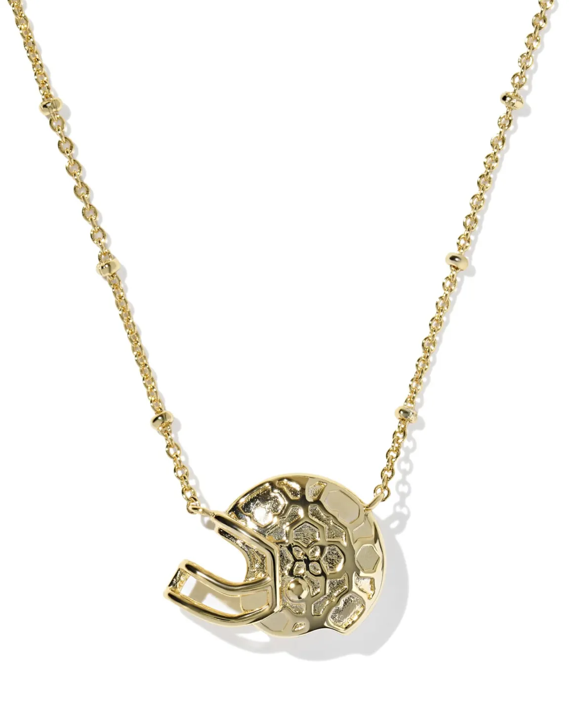 Football Helmet Gold Short Pendant Necklace