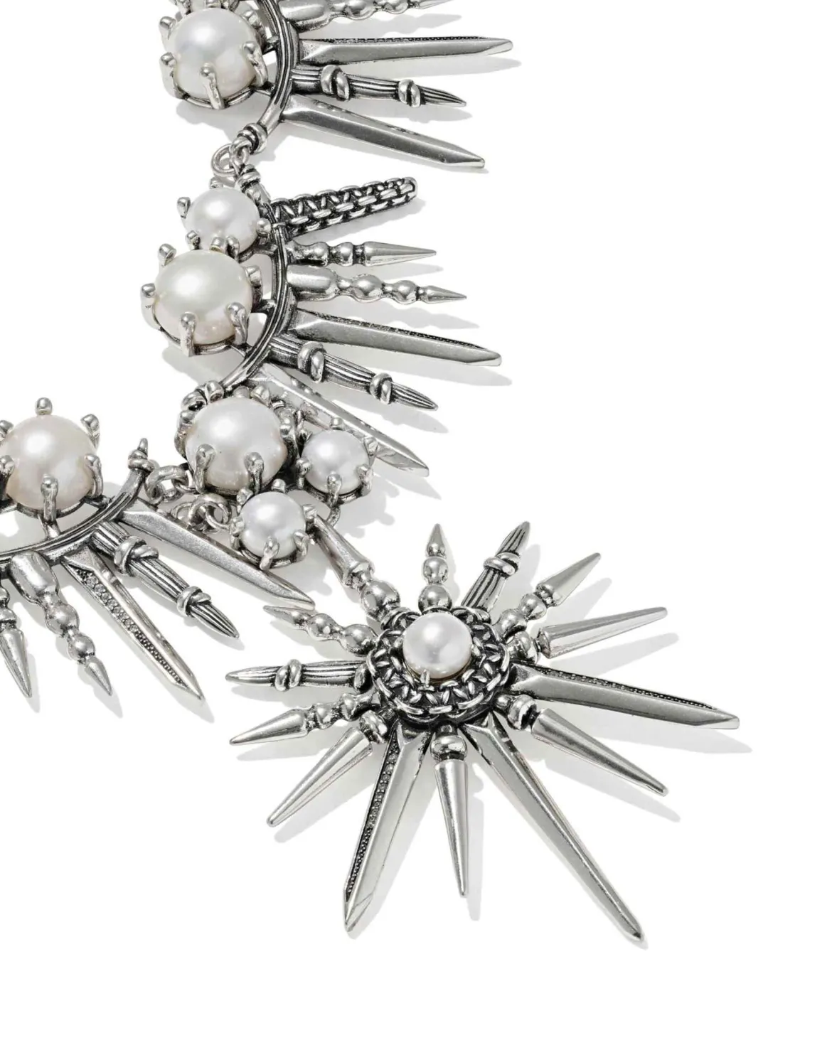 Gabriella Vintage Silver Pearl Statement Necklace