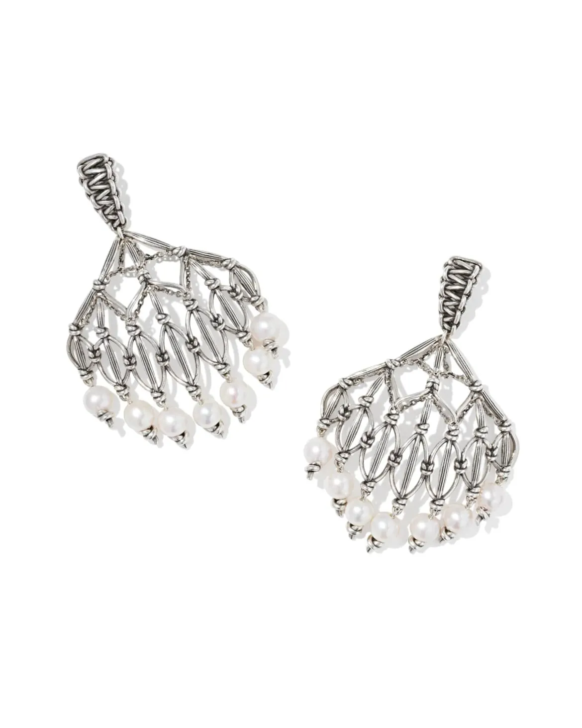 Gabriella Vintage Silver Pearl Statement Earrings