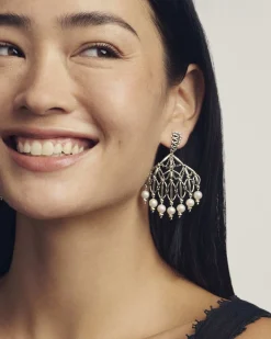 Gabriella Vintage Silver Pearl Statement Earrings
