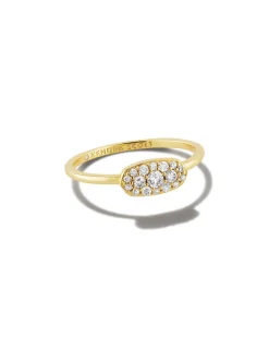 Grayson Gold Band Ring in White CZ