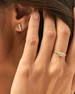 Grayson Gold Band Ring in White CZ