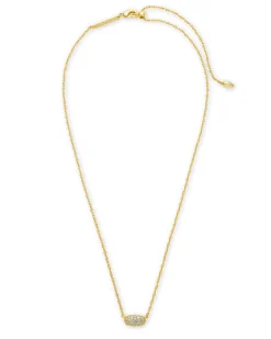 Grayson Gold Pendant Necklace in White CZ