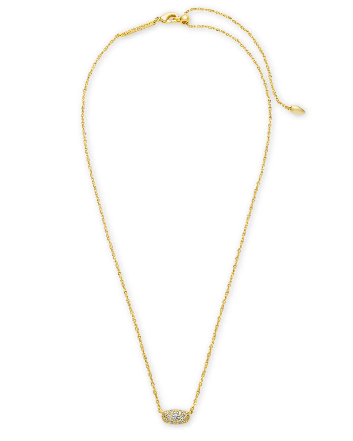 Grayson Gold Pendant Necklace in White CZ