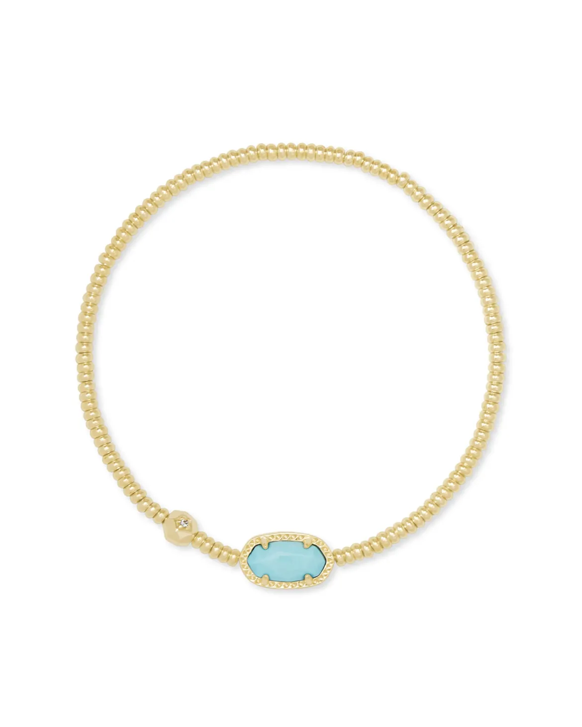 Grayson Gold Stretch Bracelet in Light Blue Magnesite