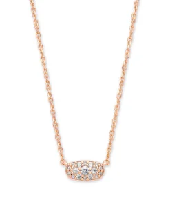 Grayson Rose Gold Pendant Necklace in White CZ