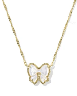 Haley Bow Gold Short Pendant Necklace