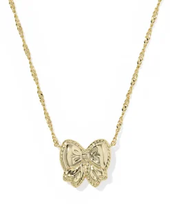 Haley Bow Gold Short Pendant Necklace