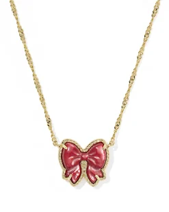 Haley Bow Gold Short Pendant Necklace