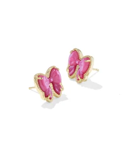 Haley Bow Gold Stud Earrings
