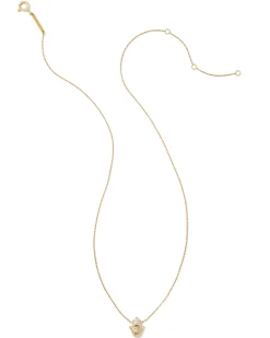 Hamsa 14k Yellow Gold Pendant Necklace in White Diamond