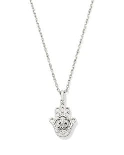Hamsa Silver Short Pendant Necklace