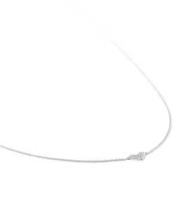 Heart 14k White Gold Pendant Necklace in White Diamonds