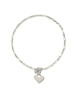 Heart Padlock Chain Bracelet in Sterling Silver