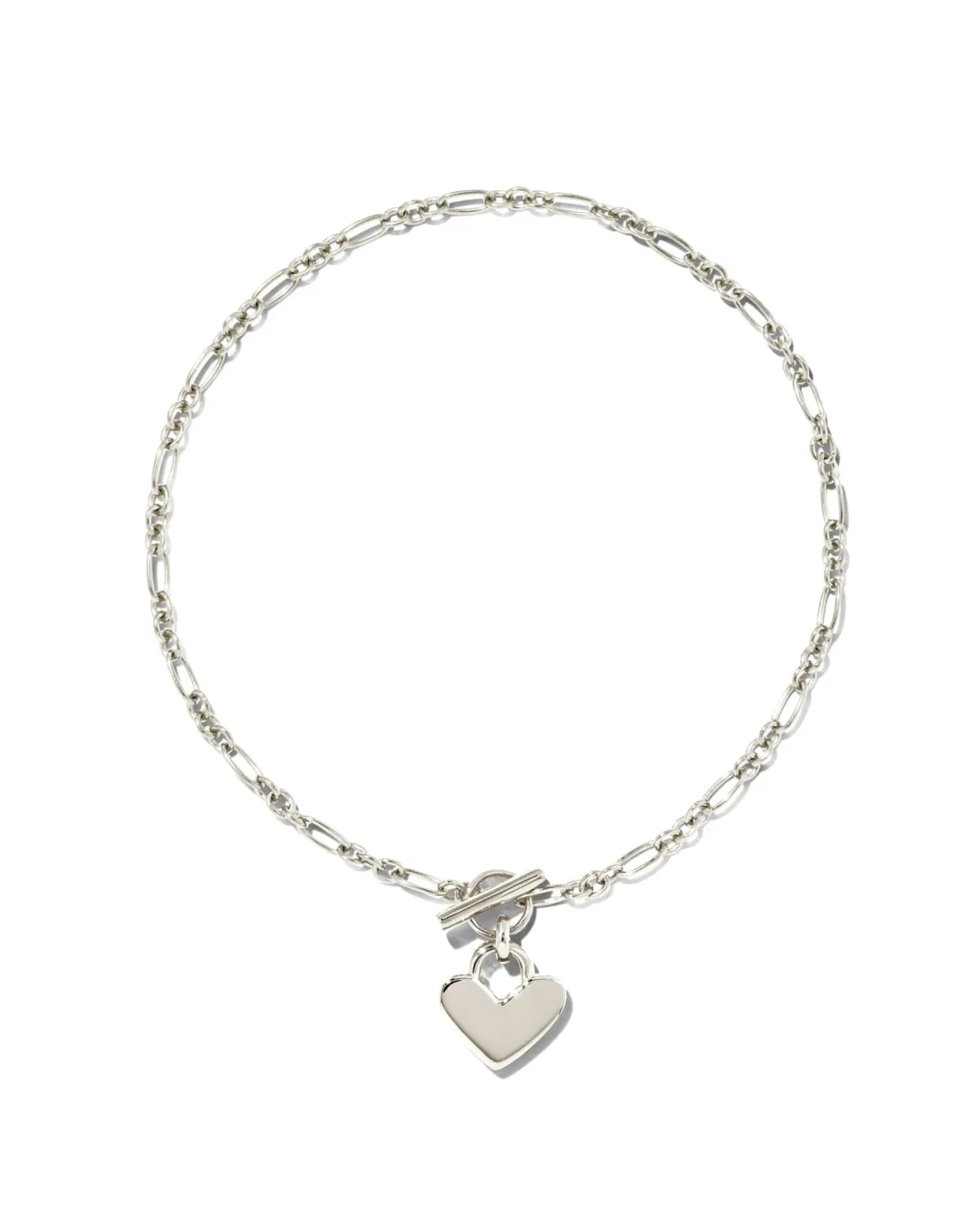 Heart Padlock Chain Bracelet in Sterling Silver