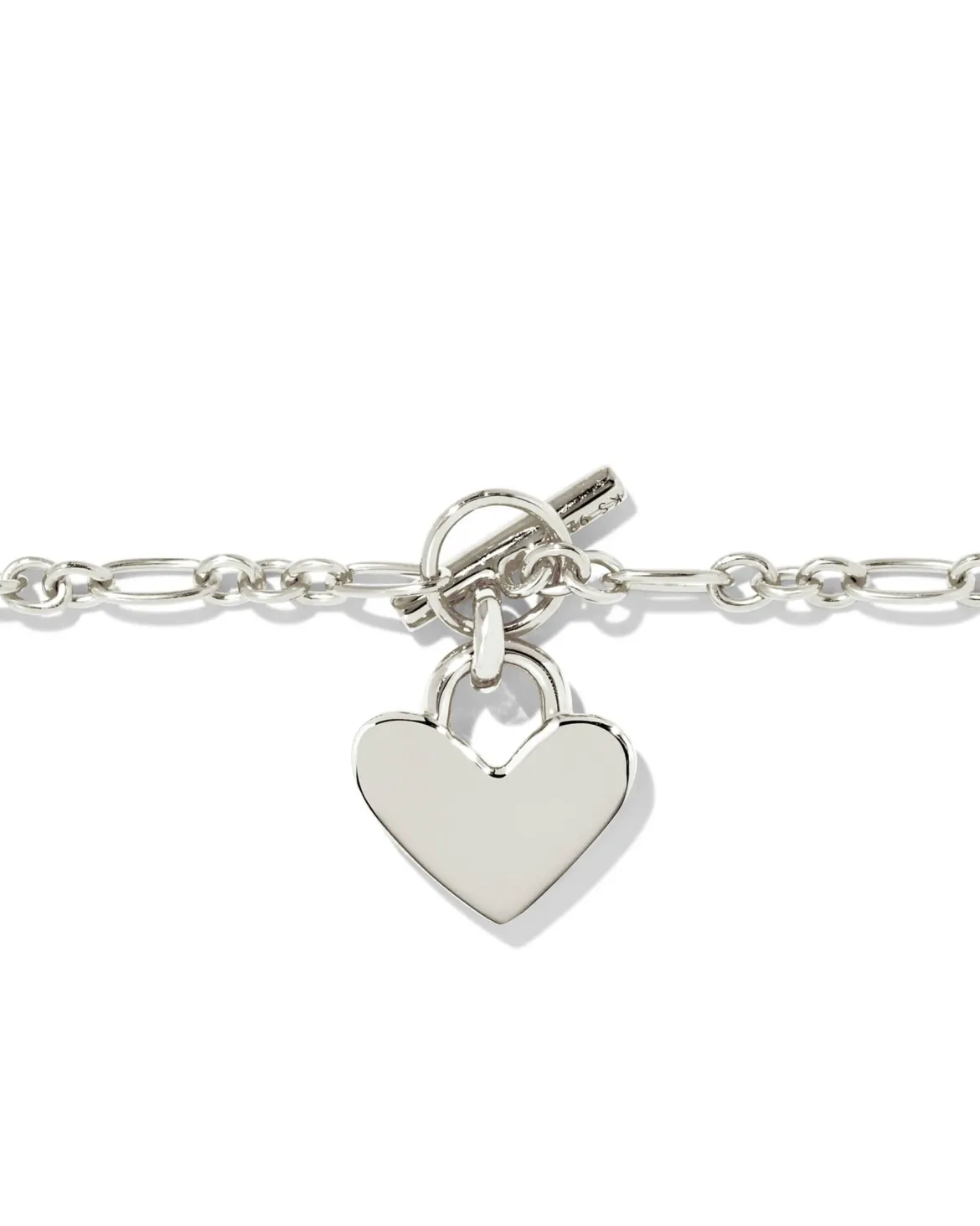 Heart Padlock Chain Bracelet in Sterling Silver
