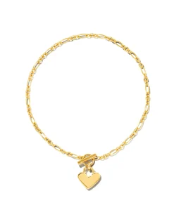 Heart Padlock Chain Bracelet in 18k Gold Vermeil