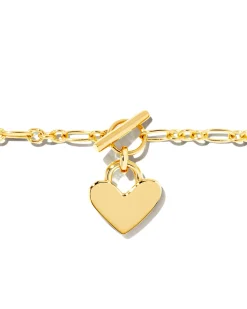 Heart Padlock Chain Bracelet in 18k Gold Vermeil