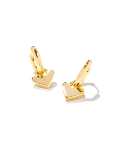 Heart Padlock Huggie Earrings in 18k Gold Vermeil