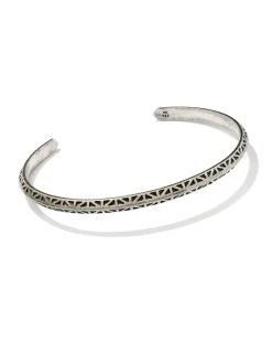 Hicks Thin Cuff Bracelet in Oxidized Sterling Silver