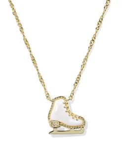 Ice Skate Gold Short Pendant Necklace