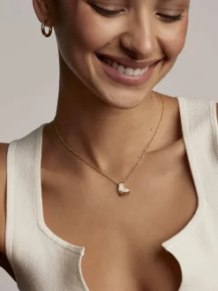 Ice Skate Gold Short Pendant Necklace