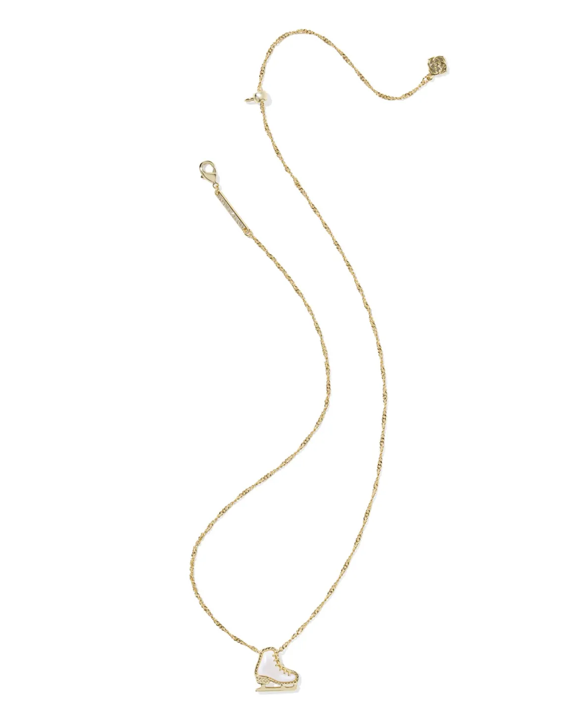 Ice Skate Gold Short Pendant Necklace
